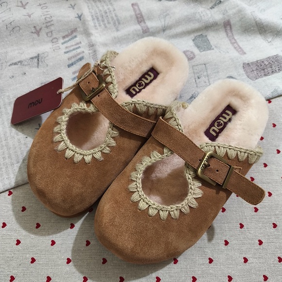 Mou Shoes - MOU Suede Woven Mule Shoes